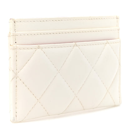 Chanel Lambskin Plexiglass Quilted Coco Love Card Holder White 3 of 9