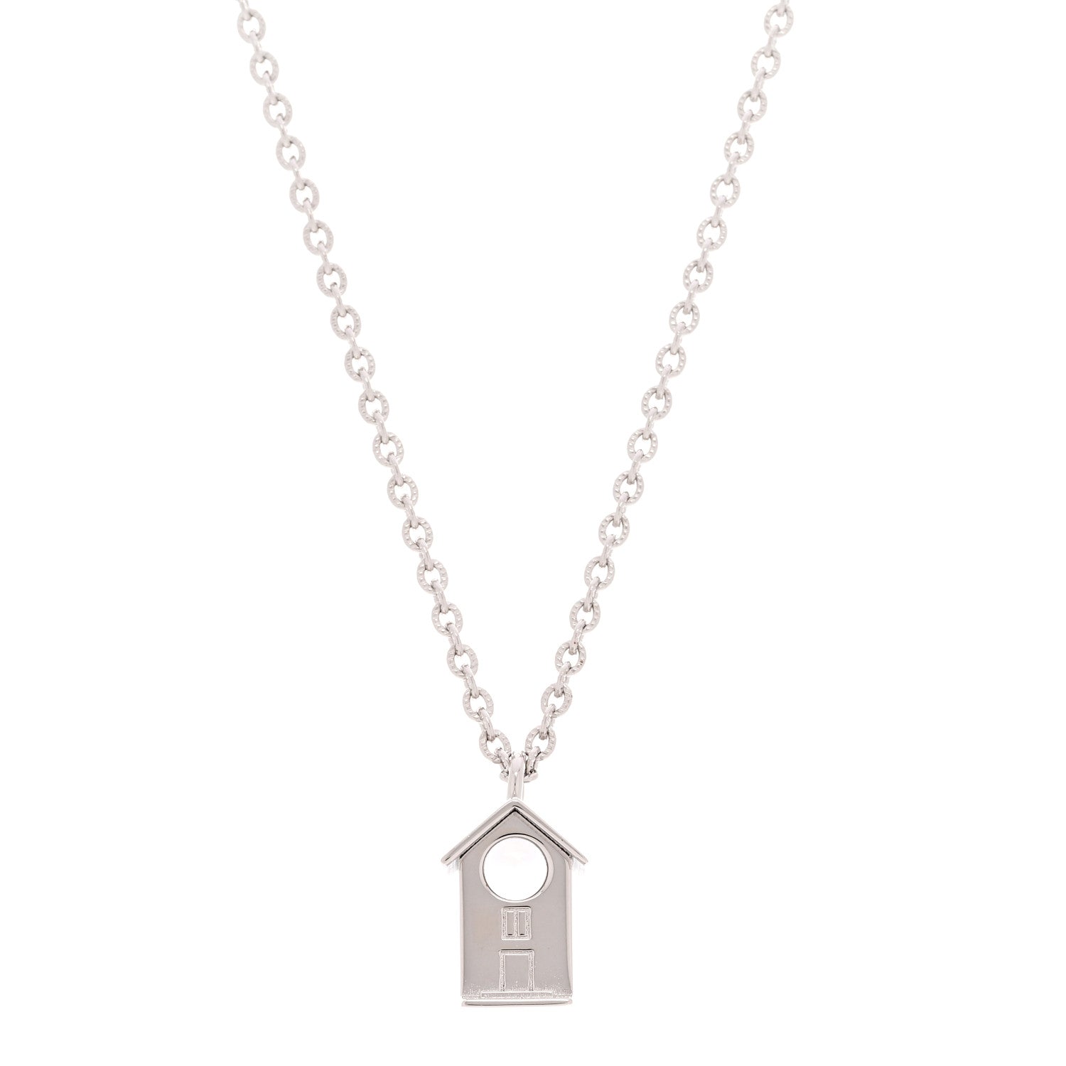 Chanel Metal Bird House Lanyard Necklace Silver 5 of 6
