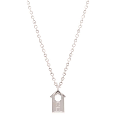 Chanel Metal Bird House Lanyard Necklace Silver 5 of 6