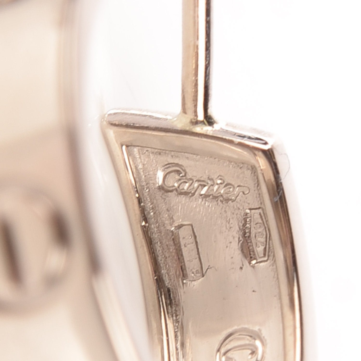 Cartier 18K White Gold 5.5mm LOVE Hoop Earrings 4 of 7