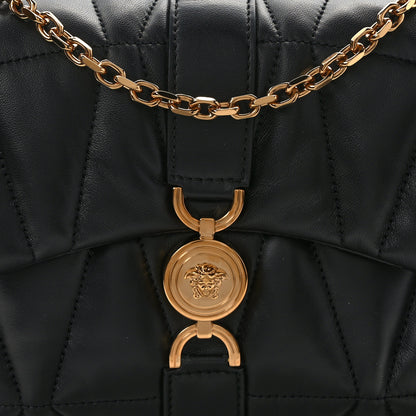 Versace Nappa Quilted Kleio Shoulder Bag Black 7 of 11