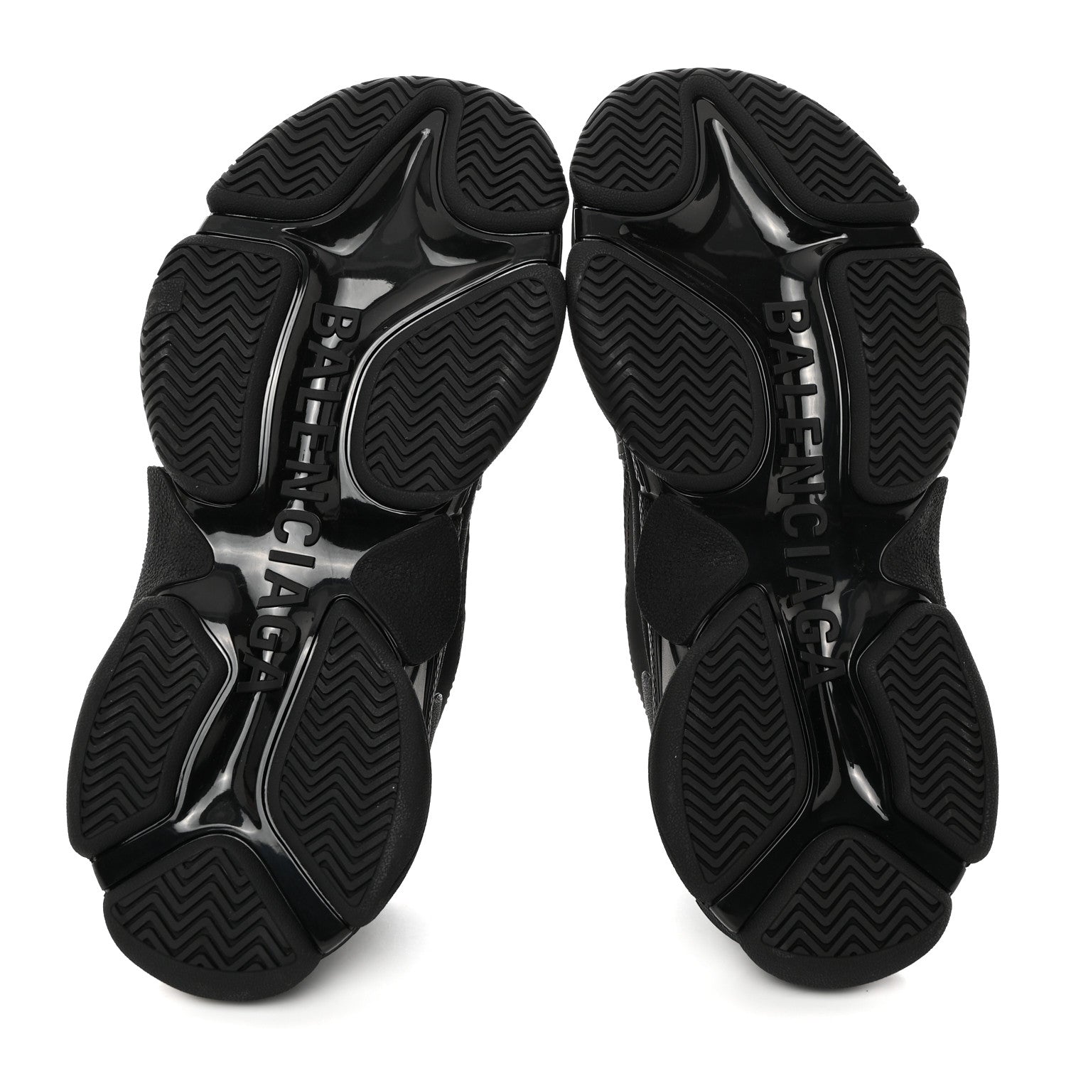 Balenciaga Fabric Mesh Womens Triple S Sneakers 37 Black 5 of 9