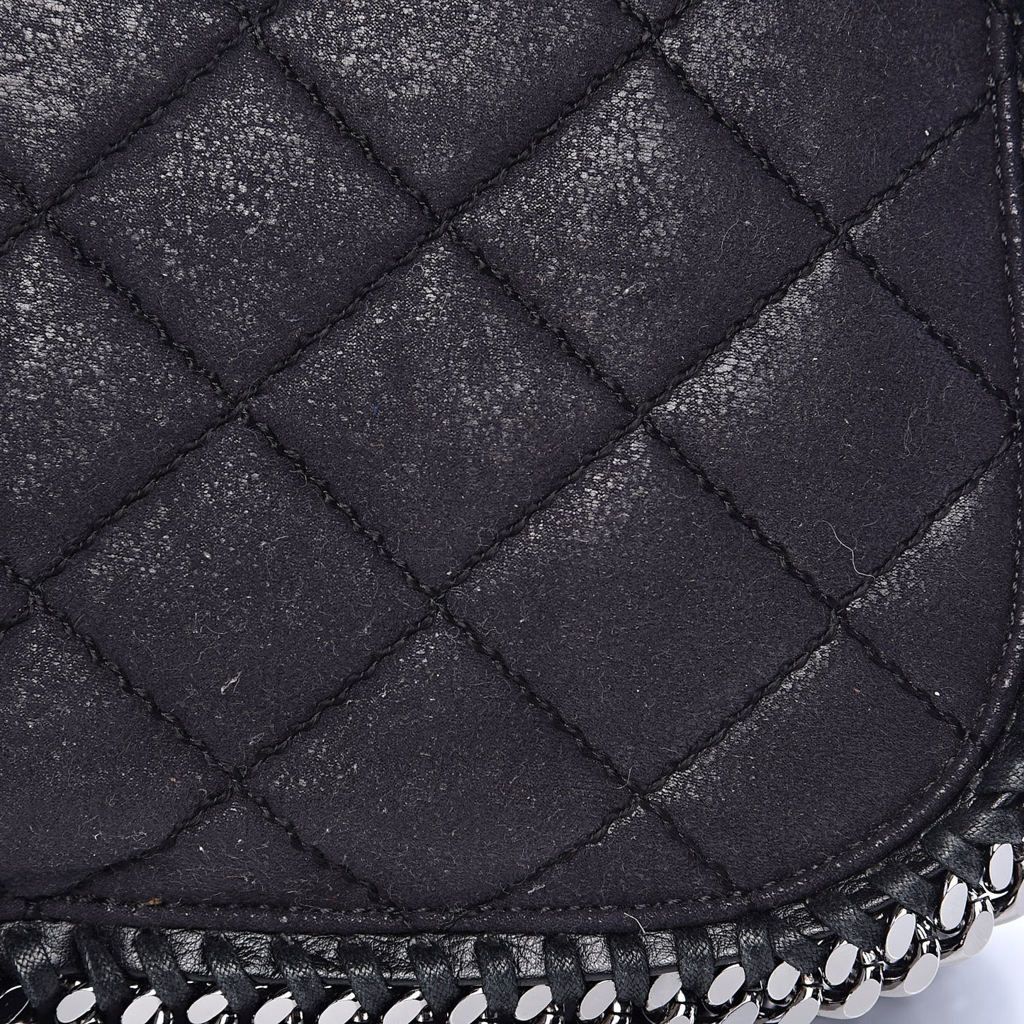 Shaggy Deer Quilted Falabella Shoulder Bag Black