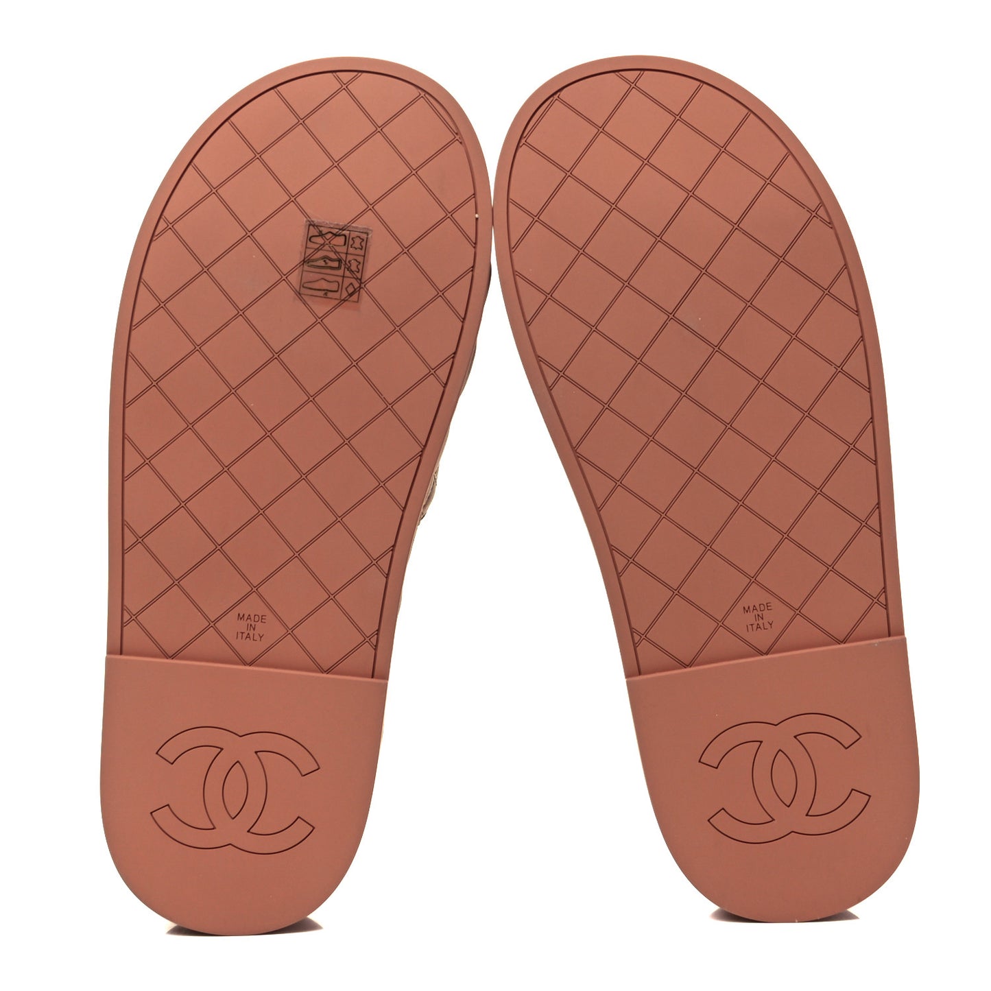 Lambskin Quilted CC Mules Sandals 39 Brown