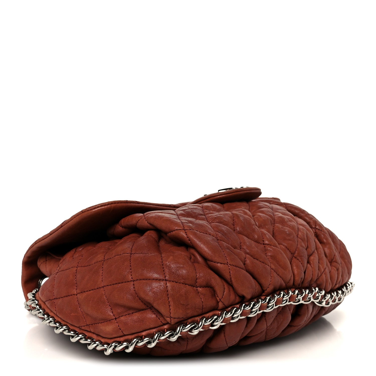 Chanel Washed Lambskin Quilted Medium Chain Around Messenger Brown 4 of 10