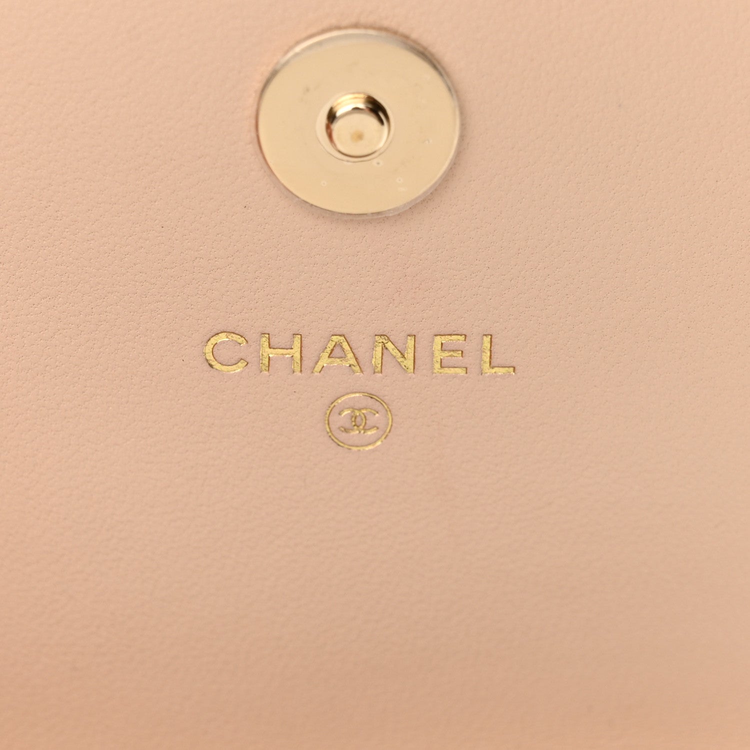 Chanel Lambskin Enamel Quilted Phone Holder With Chain Beige 6 of 13
