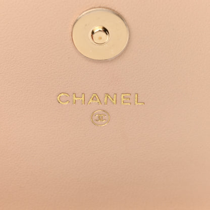 Chanel Lambskin Enamel Quilted Phone Holder With Chain Beige 6 of 13