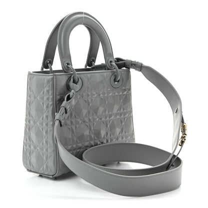 Christian Dior Calfskin Cannage Diamond Small My ABCDior Lady Dior  Gray 3 of 10