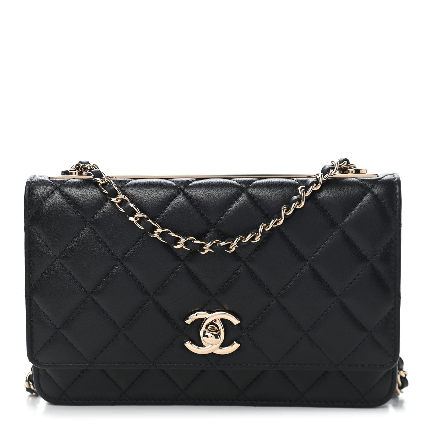 Chanel Lambskin Quilted Trendy CC Wallet On Chain WOC Black 1 of 10