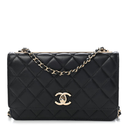Chanel Lambskin Quilted Trendy CC Wallet On Chain WOC Black 1 of 10