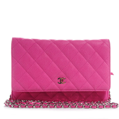 Chanel Iridescent Caviar Wallet on Chain WOC Hot Pink 1 of 8