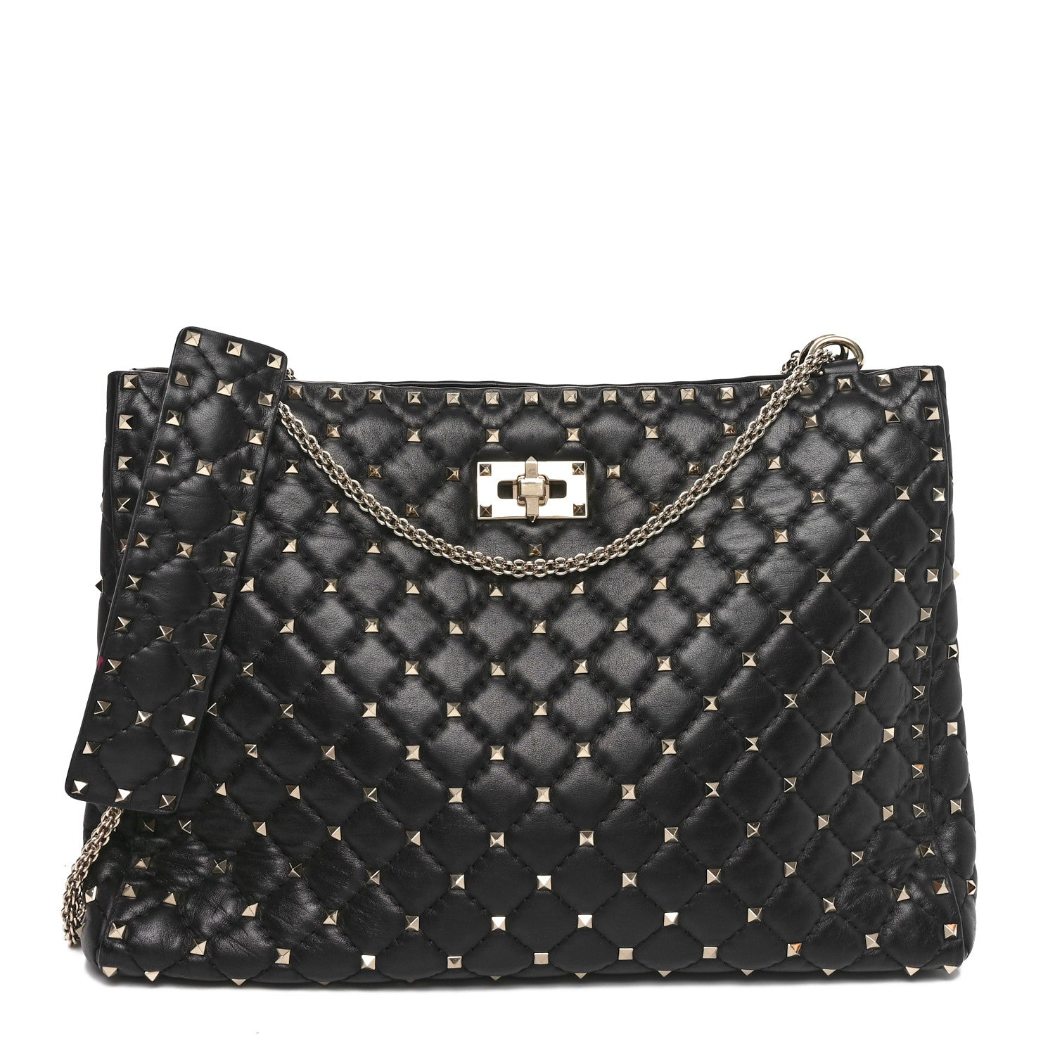 Valentino Garavani Nappa Rockstud Spike Shoulder Tote Black 1 of 9