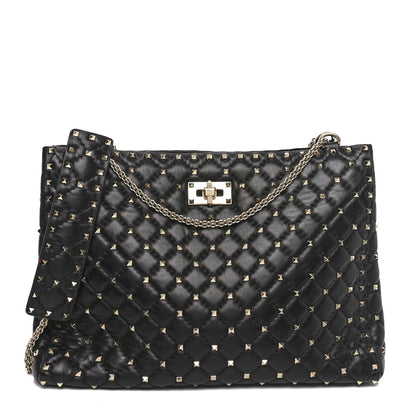 Valentino Garavani Nappa Rockstud Spike Shoulder Tote Black 1 of 9
