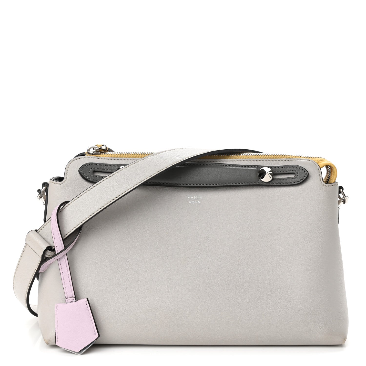 Fendi Vitello Dolce 4 Color Medium By The Way Boston Bag Ghiaia Anemone Multicolor 1 of 11