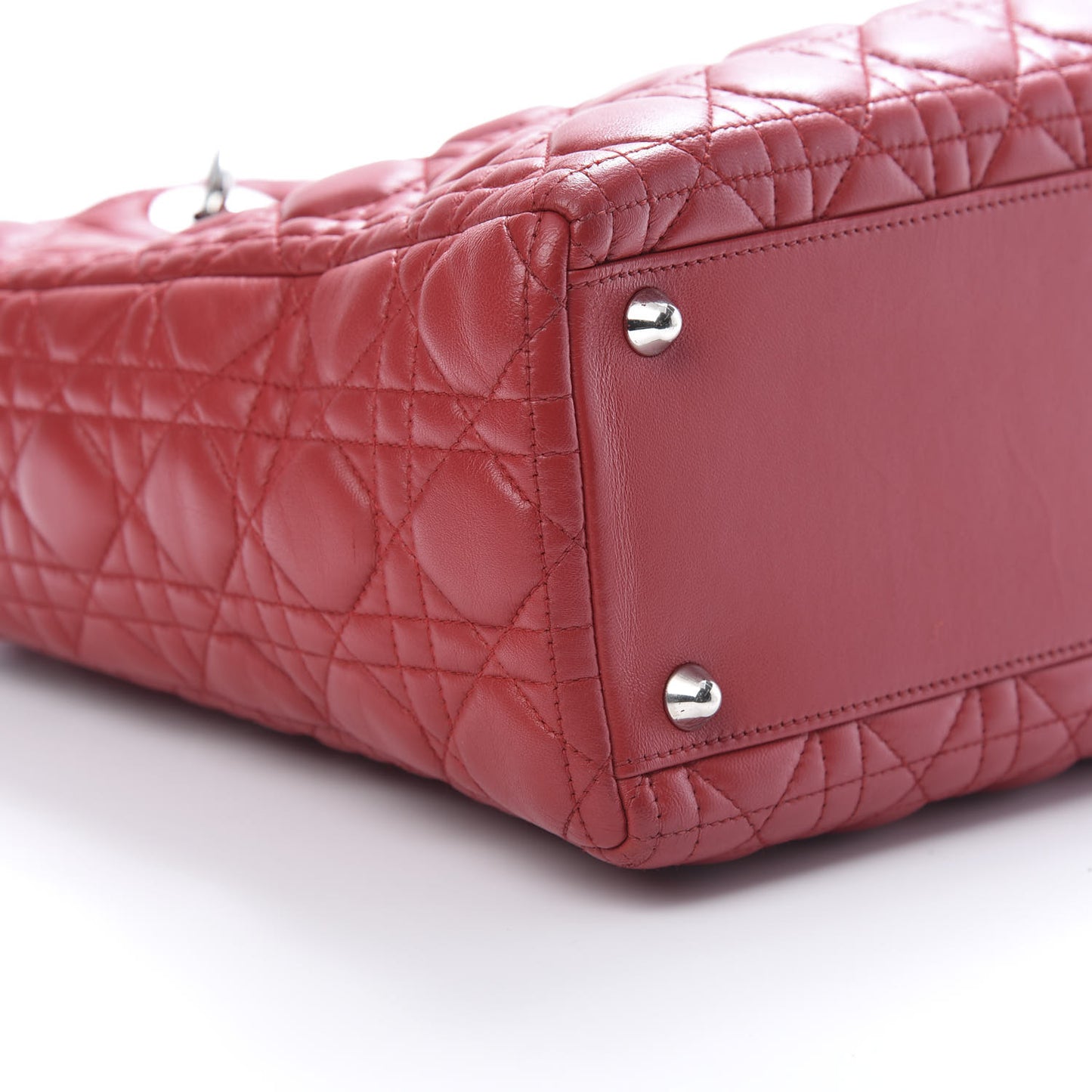 Lambskin Cannage Large Lady Dior Red