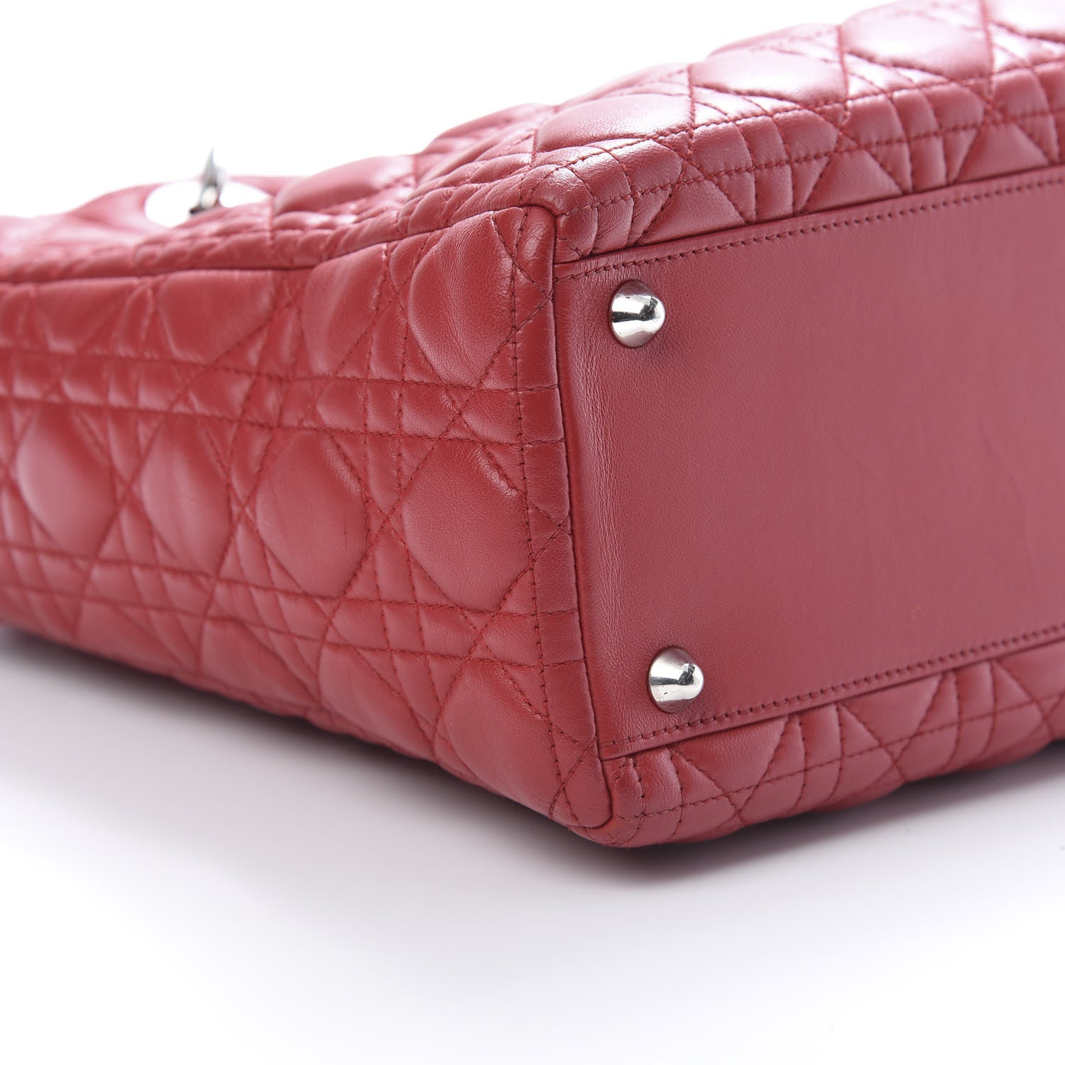 Christian Dior Lambskin Cannage Large Lady Dior Red 8 of 13