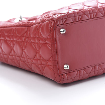 Christian Dior Lambskin Cannage Large Lady Dior Red 8 of 13