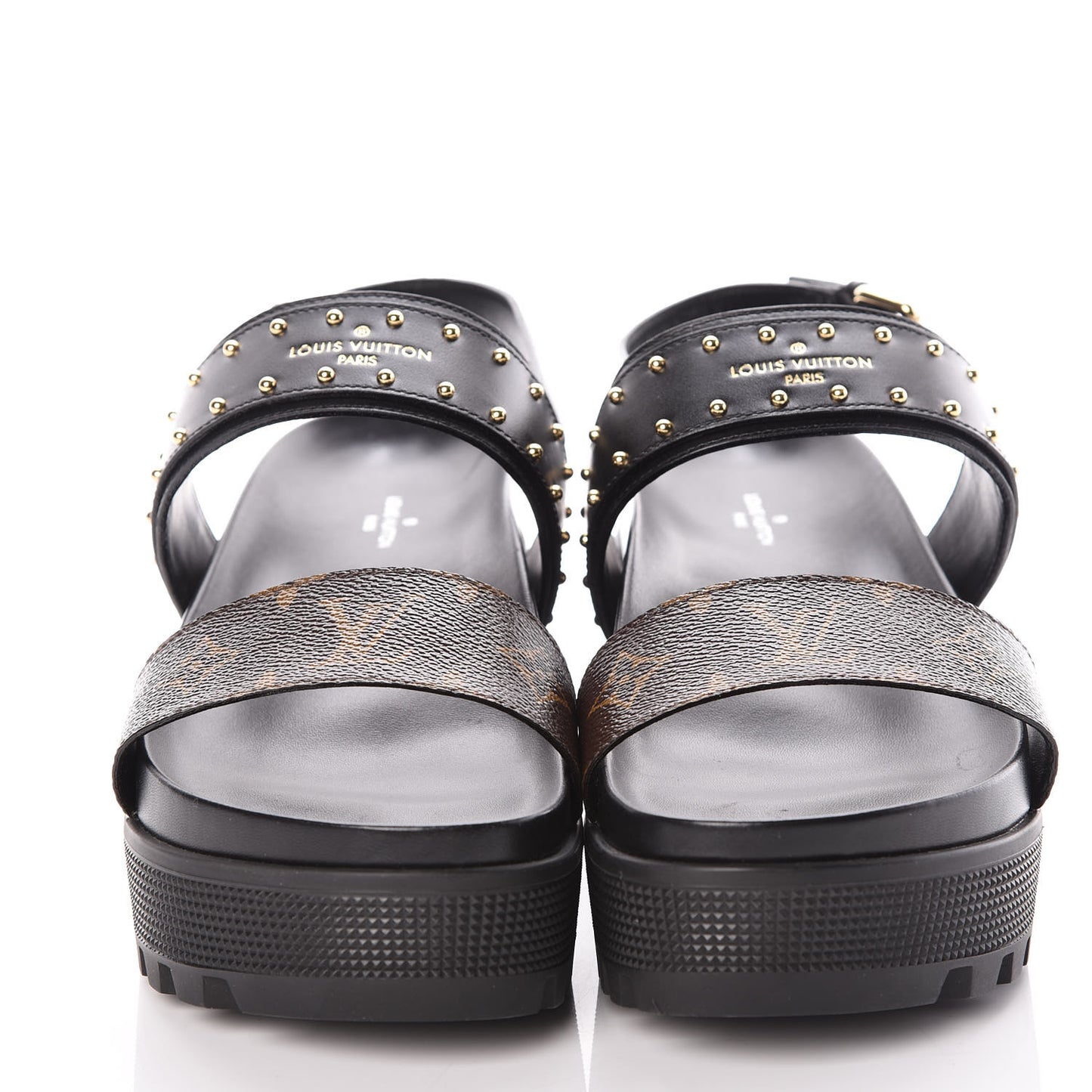 Calfskin Monogram Laureate Platform Sandals 40 Black
