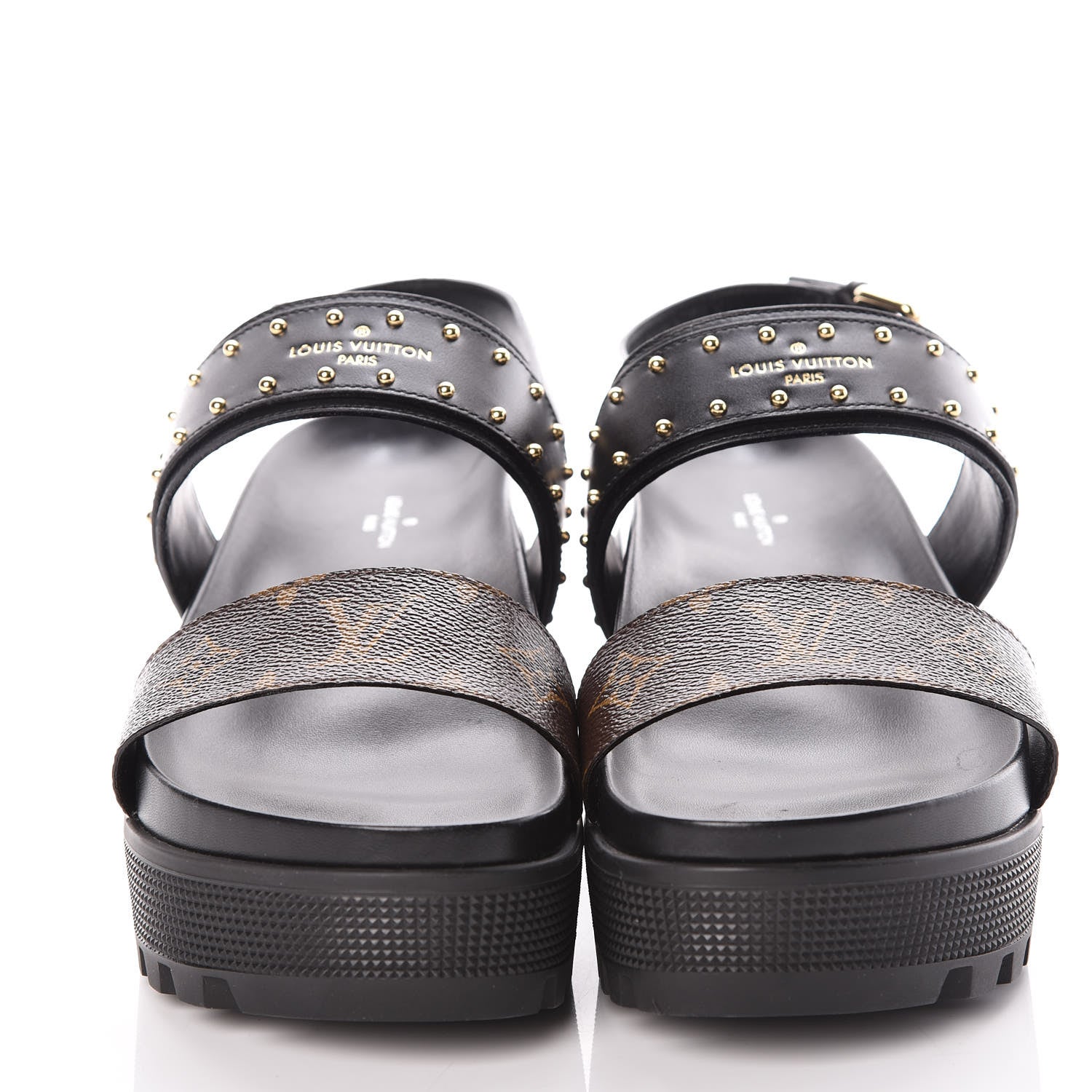 Louis Vuitton Calfskin Monogram Laureate Platform Sandals 40 Black 2 of 8