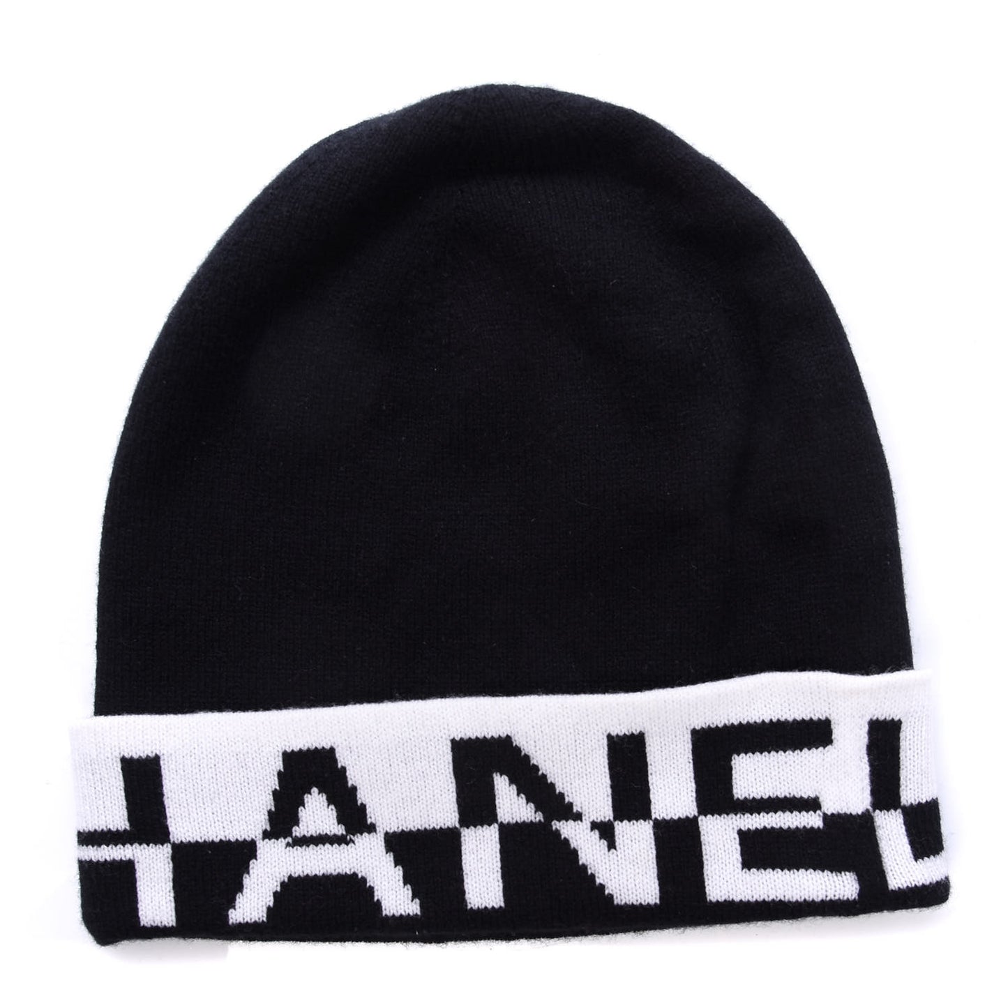 Cashmere Logo Beanie Hat White Black