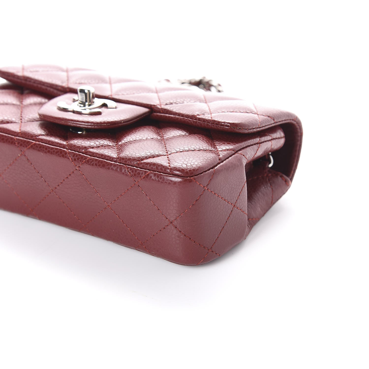 Chanel Caviar Quilted Extra Mini Flap Burgundy 8 of 9