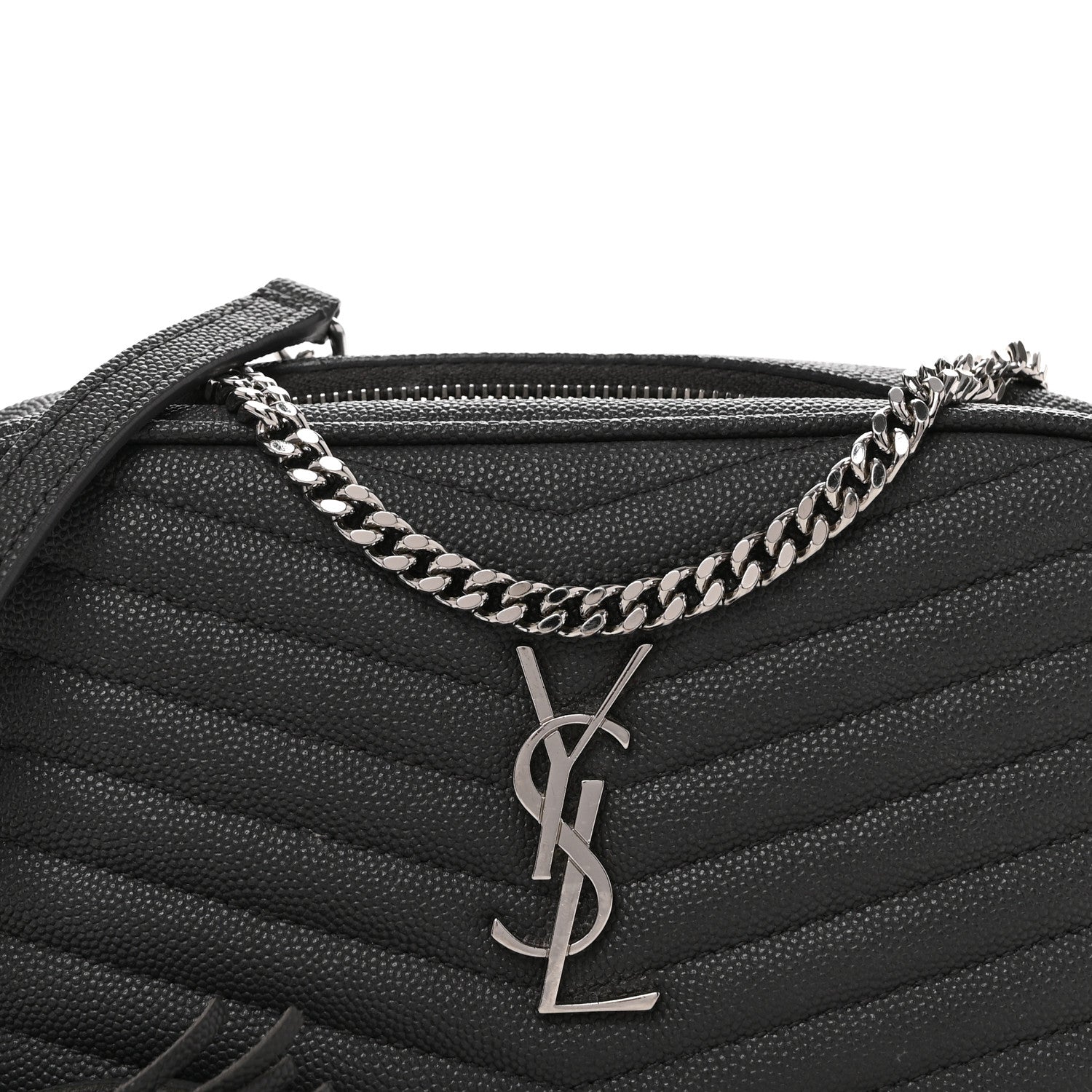 Saint Laurent Grain De Poudre Matelasse Monogram Mini Lou Camera Bag Asphalt 8 of 11