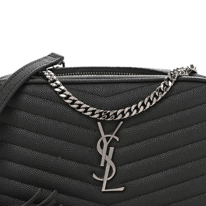 Saint Laurent Grain De Poudre Matelasse Monogram Mini Lou Camera Bag Asphalt 8 of 11