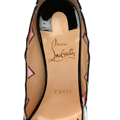 Christian Louboutin Shiny Nappa Patent Snakeskin Explorete 100 Pumps 35.5 White Black Multicolor 7 of 9