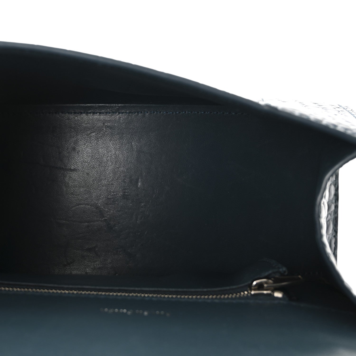 Balenciaga Shiny Calfskin Crocodile Embossed Small Hourglass Top Handle Bag Dark Petrol Blue 5 of 9