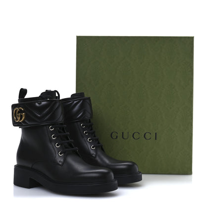 Gucci Flores Calfskin Nappa Matelasse GG 40mm Ankle Boots 36.5 Black 9 of 9