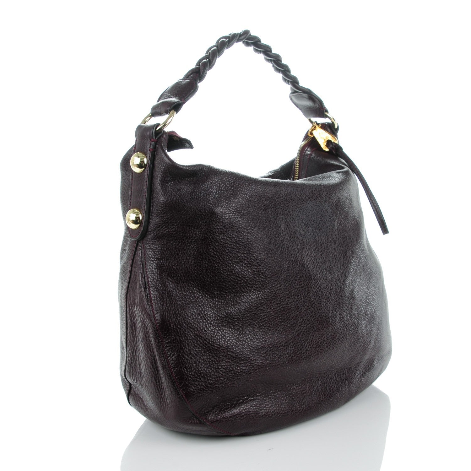 Mulberry Spongy Pebbled Calfskin Large Daria Hobo Oxblood 3 of 8