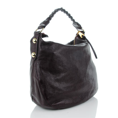 Mulberry Spongy Pebbled Calfskin Large Daria Hobo Oxblood 3 of 8