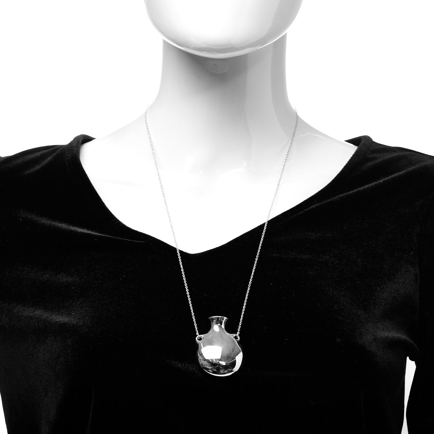 Sterling Silver Medium Elsa Peretti Open Bottle Pendant Necklace