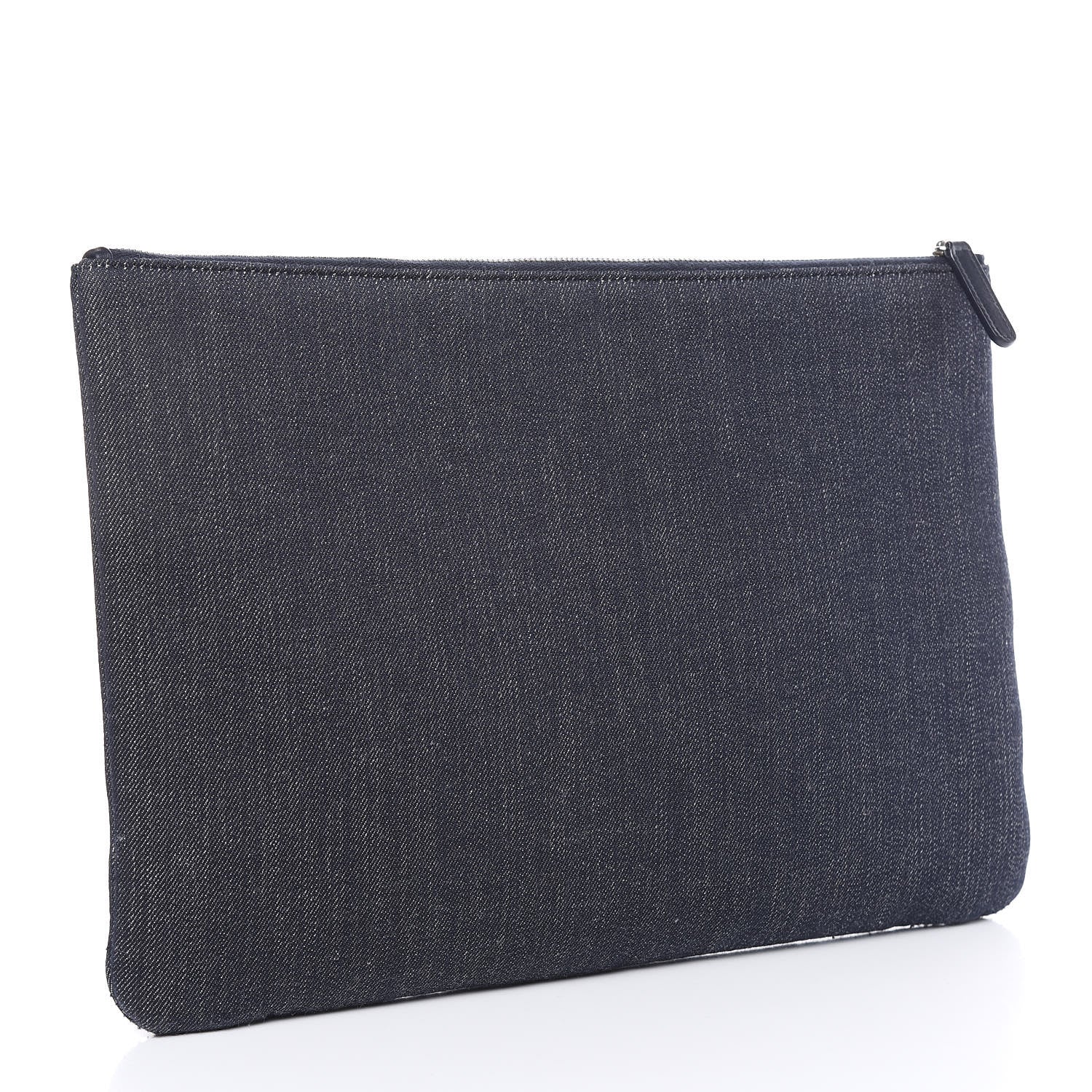 Chanel Denim Large Deauville Pouch Dark Blue 3 of 9