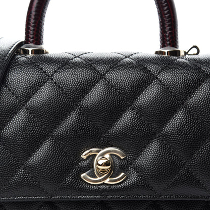 Chanel Caviar Lizard Embossed Quilted Extra Mini Coco Handle Flap Black 10 of 11