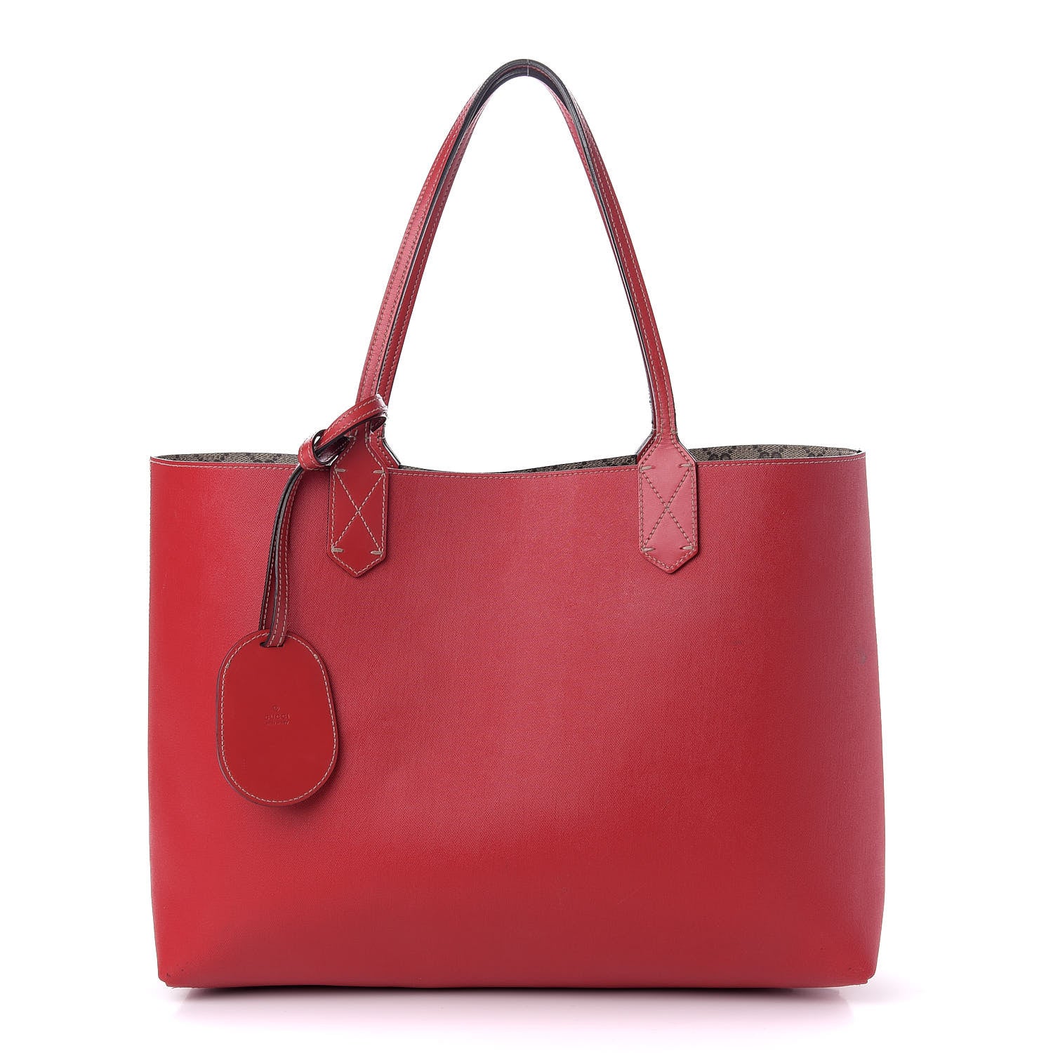 Gucci GG Supreme Monogram Medium Reversible Tote Beige Red 2 of 12