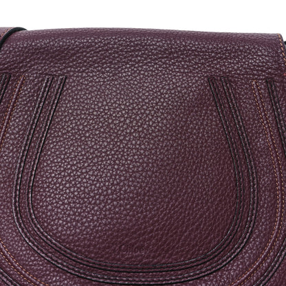 Chloe Grained Calfskin Medium Marcie Saddle Bag Dark Velvet 7 of 9