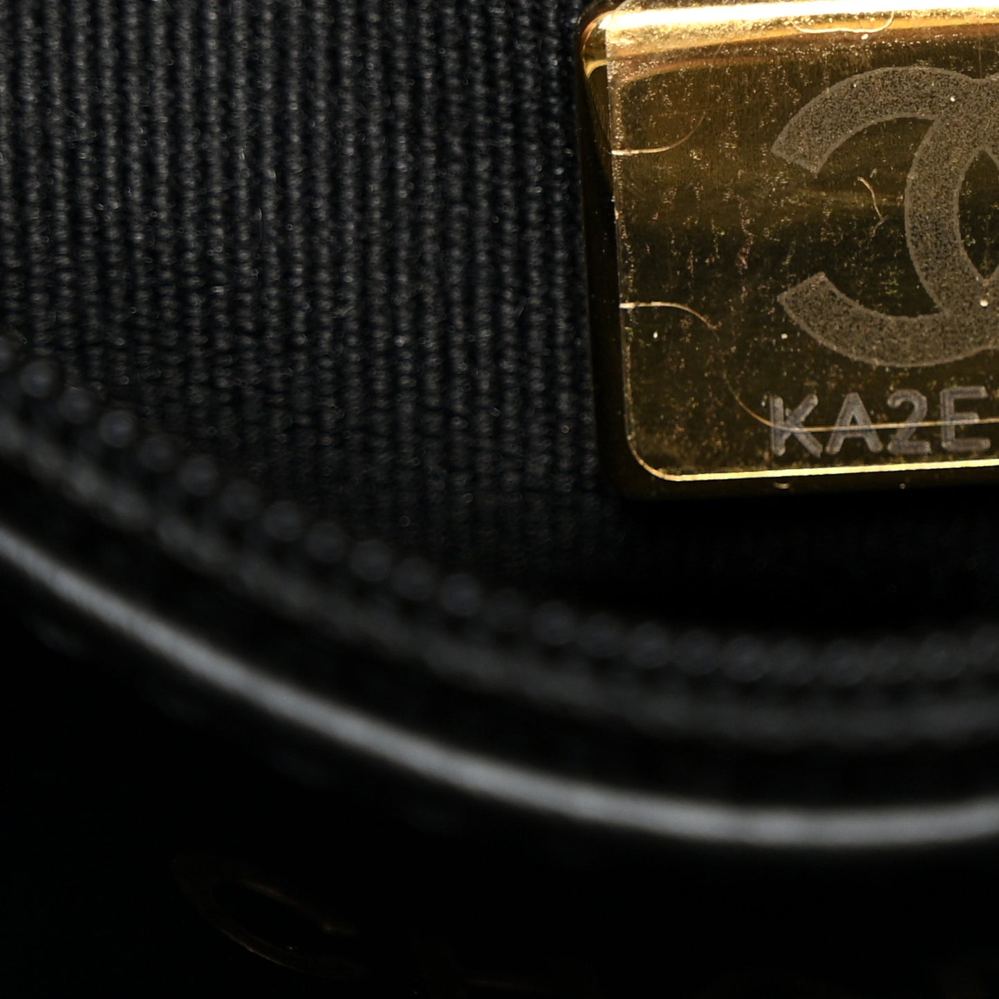 Shiny Aged Calfskin Quilted Nano Kelly Shopper Black