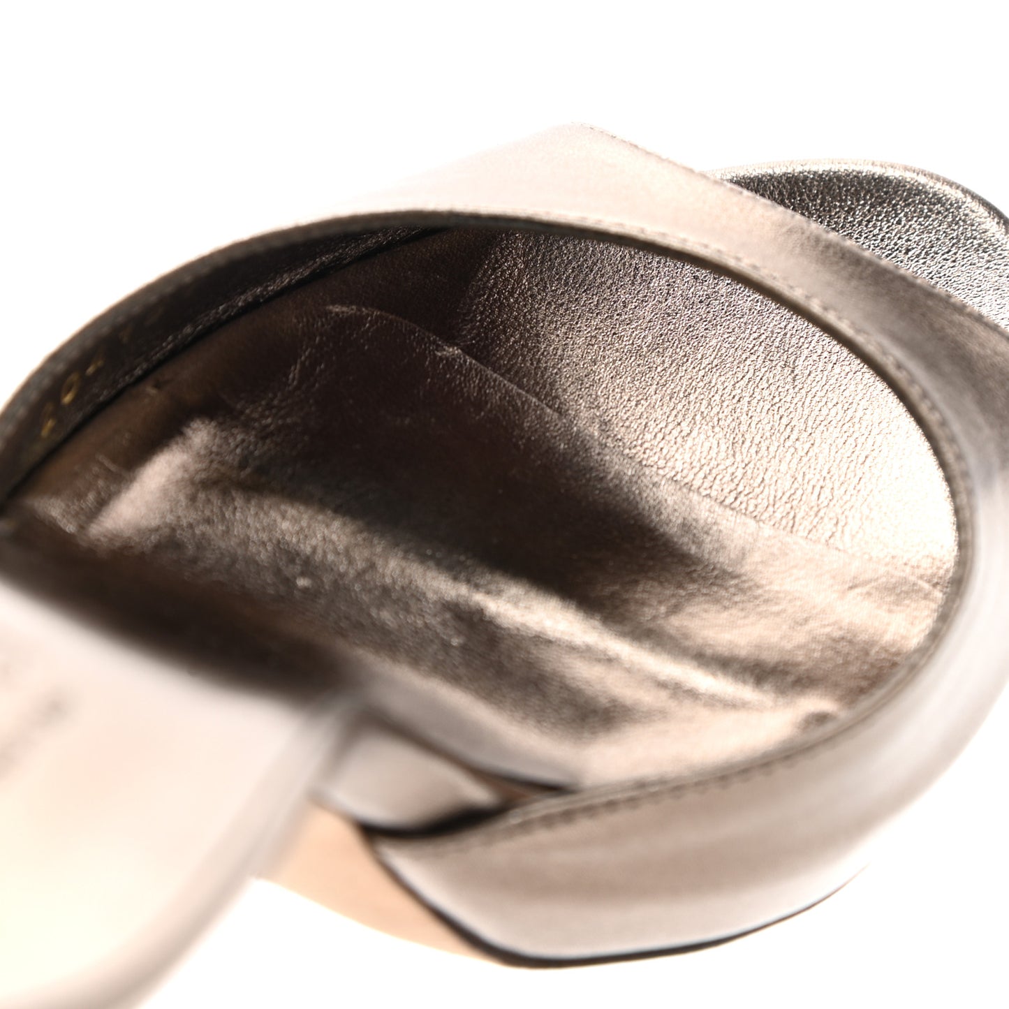 Metallic Nappa Bamboo Mid Heel Slide Sandals 36.5 Bronze