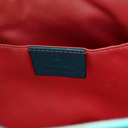 Gucci Velvet Matelasse Small GG Marmont Chain Shoulder Bag Pavone Cyan 6 of 13
