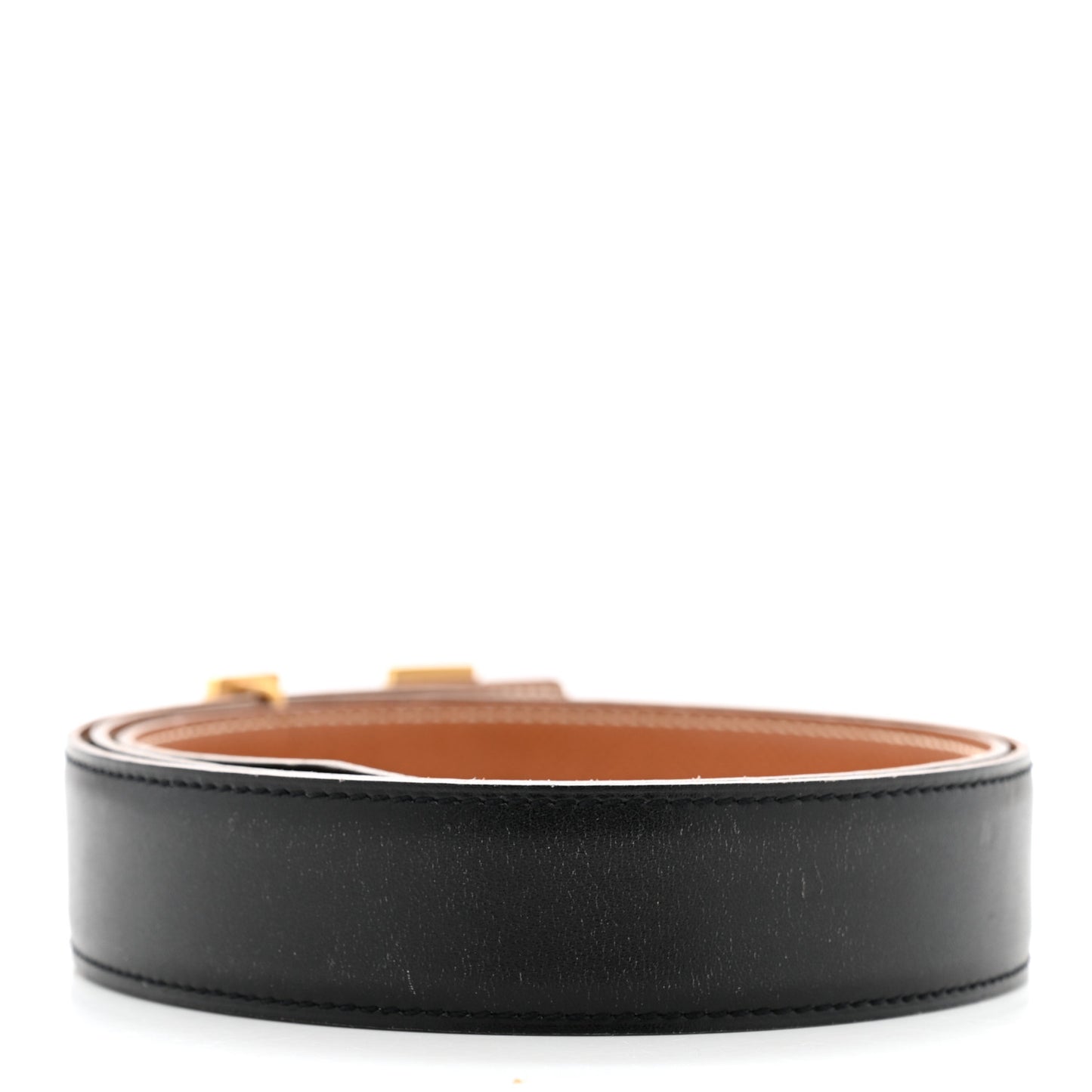 Box Courchevel 32mm H Belt 95 Black Gold