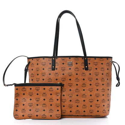 MCM Visetos Medium Project Reversible Shopper Tote Cognac 3 of 18