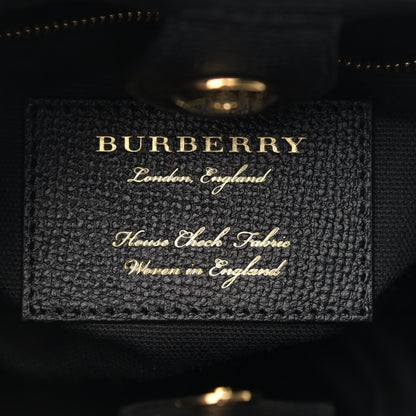 Burberry Derby Calfskin House Check Baby Banner Tote Black 6 of 10