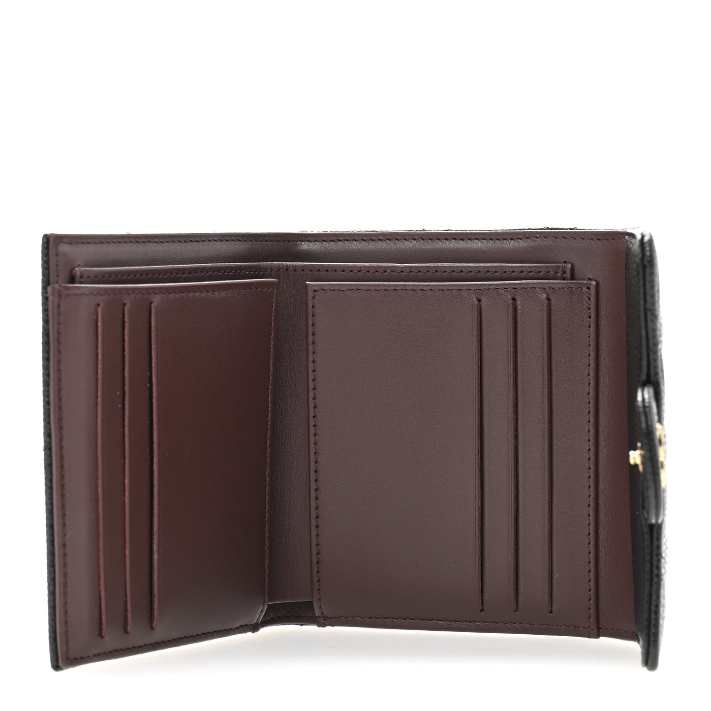Caviar Quilted Compact Flap Wallet Black