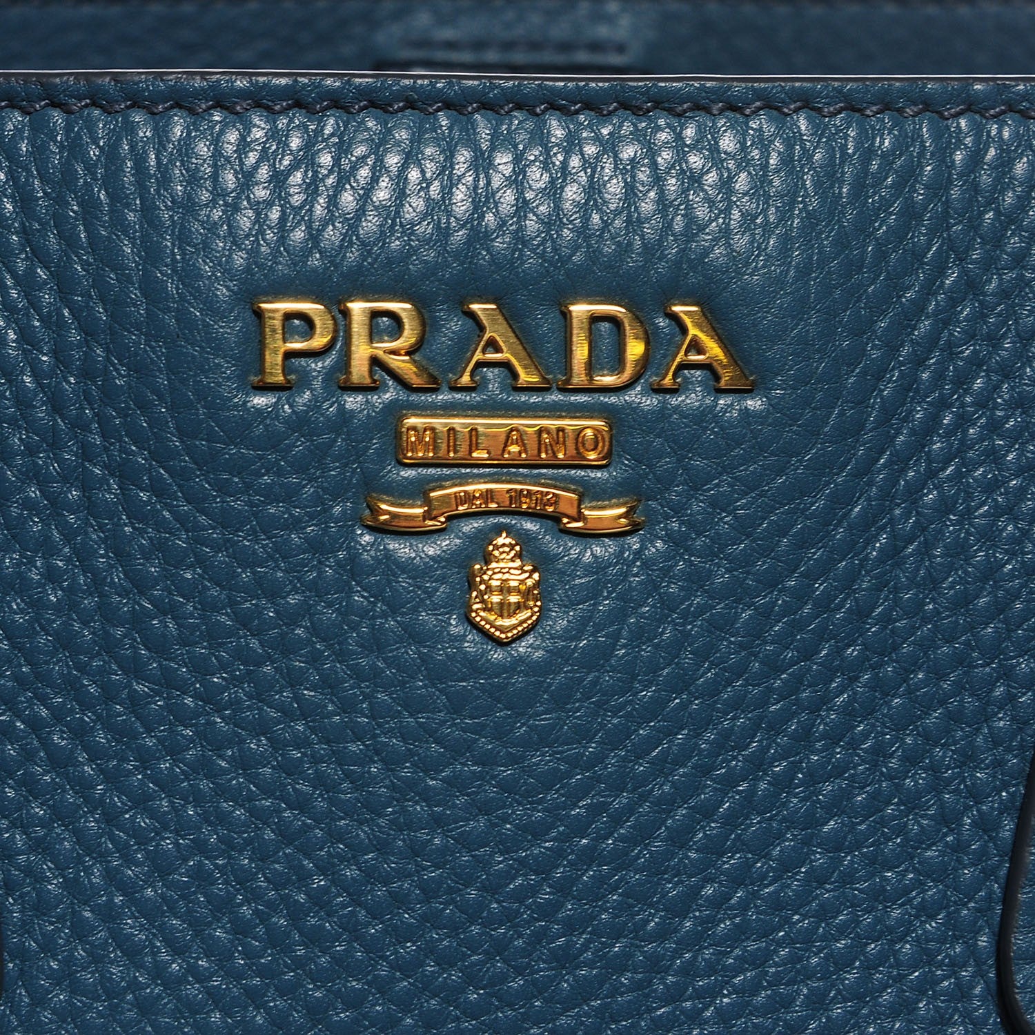 Prada Vitello Daino Large Shopping Tote Marine 6 of 11