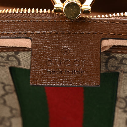 Gucci GG Supreme Monogram Azalea Calfskin Web Medium Jackie 1961 Hobo Beige Ebony Brown Sugar 6 of 10