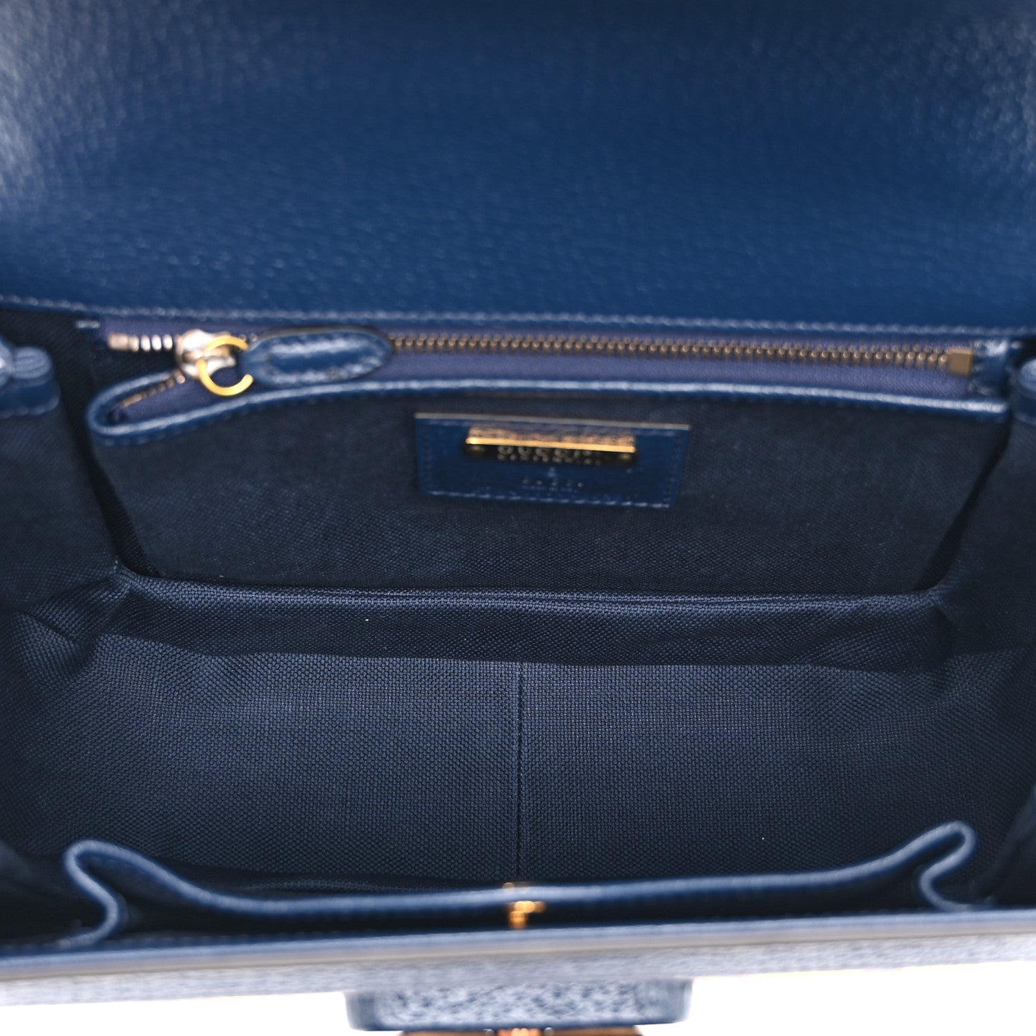 Gucci Calfskin Kaleidoscope Medium Bamboo 1947 Top Handle Bag Blue