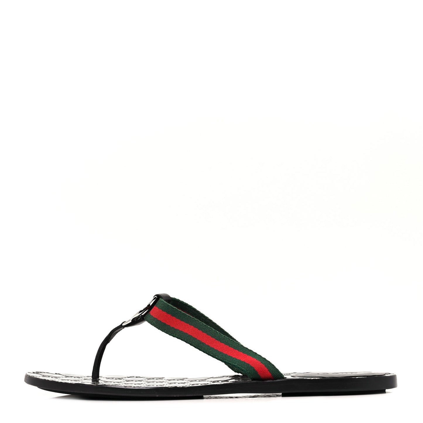 Nylon Guccissima Web Womens Thong Sandals 42 Green Red Black