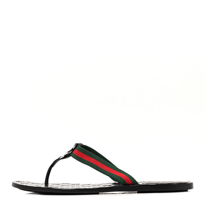 Gucci Nylon Guccissima Web Womens Thong Sandals 42 Green Red Black 1 of 8