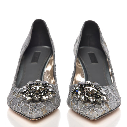 Dolce & Gabbana Lace Embellished Rosa Pumps 40 Grey 2 of 9